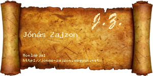 Jónás Zajzon névjegykártya